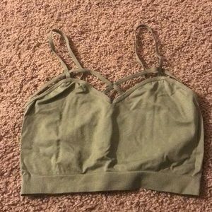 Olive Green Crop Top